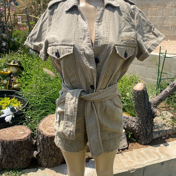 Free People Tan Utility Romper - Picture 6 of 11